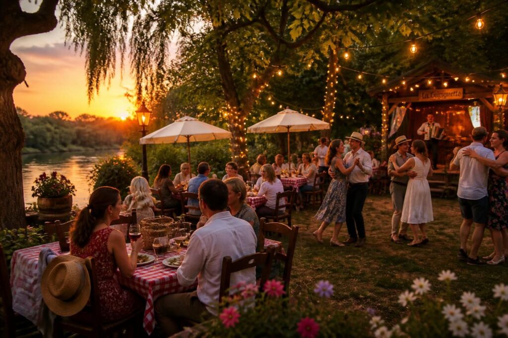 découvrez la guinguette, un lieu plein de charme où la nature et la convivialité s'invitent au cœur des soirées estivales pour des moments inoubliables.