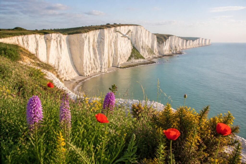 découvrez les seven sisters, un trésor naturel méconnu en bord de manche, niché entre falaises et prairies, abritant une biodiversité riche et protégée.