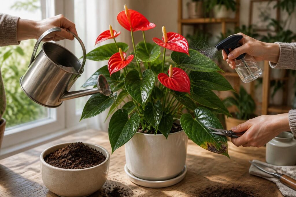 découvrez les gestes essentiels pour entretenir votre anthurium et garantir une plante saine et fleurie toute l'année.