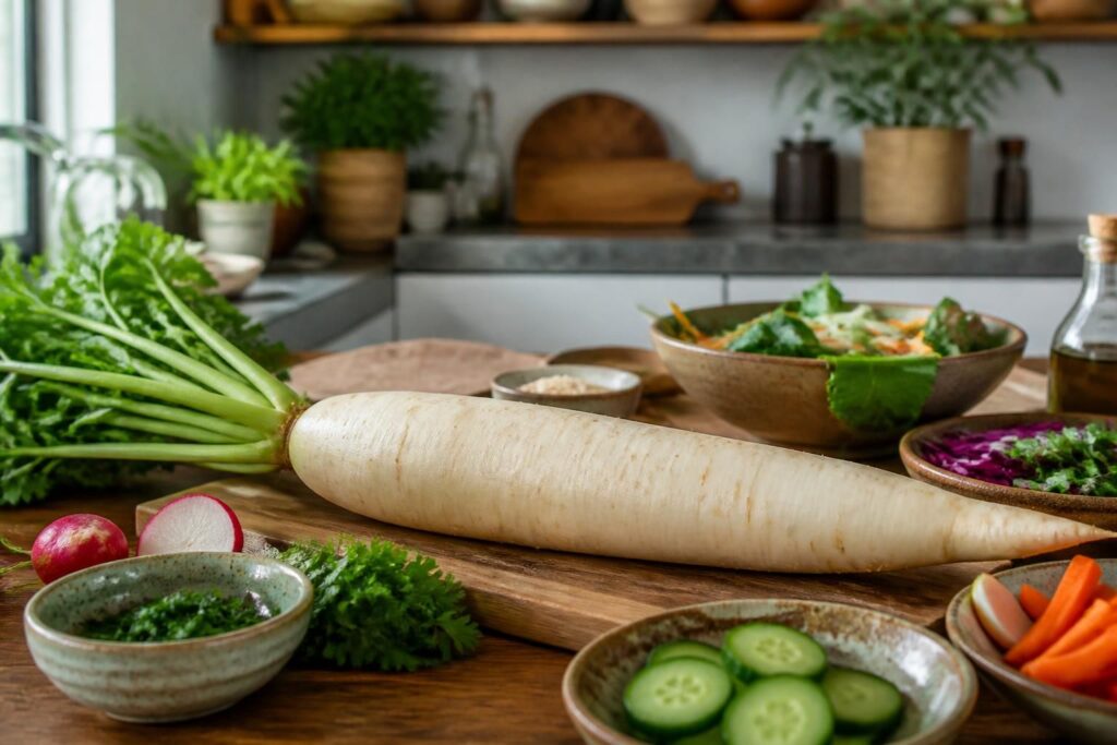 découvrez comment le daikon, ce radis asiatique croquant et savoureux, s'intègre parfaitement dans une alimentation écoresponsable, alliant plaisir et respect de l'environnement.