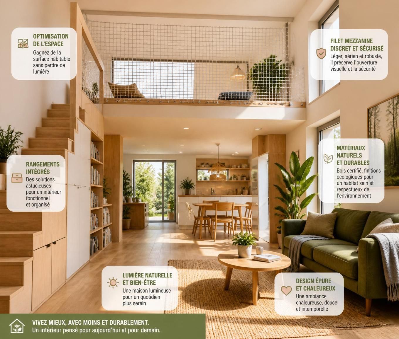 découvrez comment un filet mezzanine peut optimiser votre espace tout en apportant une touche écologique et esthétique à votre intérieur.