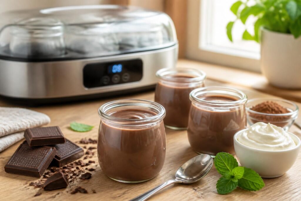 découvrez des recettes simples et délicieuses de yaourt au chocolat faites maison avec votre yaourtière pour un dessert gourmand et onctueux.