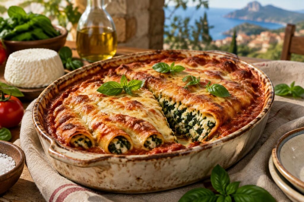 découvrez une recette corse de cannelloni au brocciu et aux épinards, savoureuse et facile à préparer pour un repas généreux et convivial.