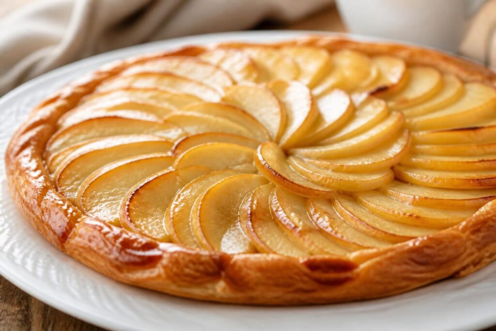 découvrez notre recette simple et rapide de tarte fine aux pommes, réalisée avec une pâte feuilletée croustillante pour un dessert gourmand et léger.